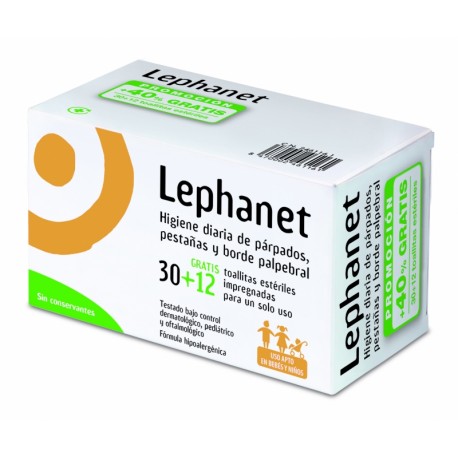 Lephanet Toallitas estériles 30 + 12 gratis - Farmacia Jiménez Sesma