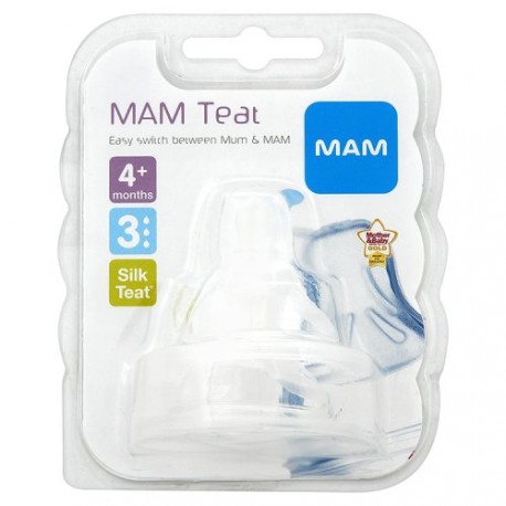  Mam Tetinas de botella de flujo rápido para uso con botellas MAM  (paquete de 2) : Bebés