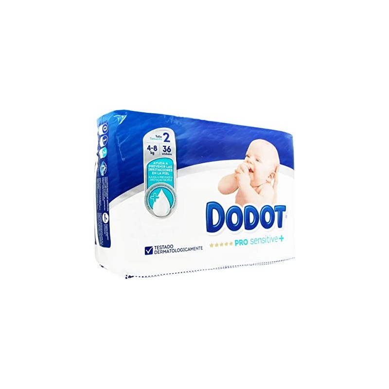 Dodot Pro-Sensitive+ Pharma Recién Nacido. Talla 2: 4-8 Kg. 36 uds.