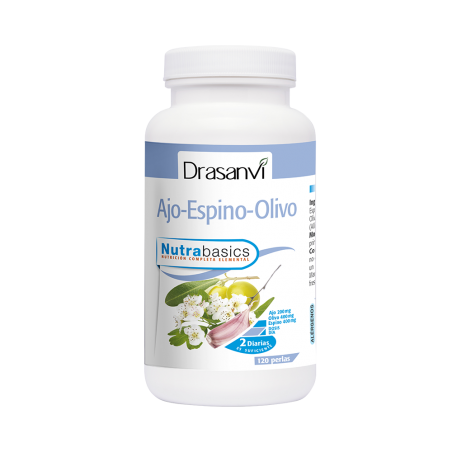Ajo Espino Olivo 500 mg Bote 120 Perlas Nutrabasics Drasanvi