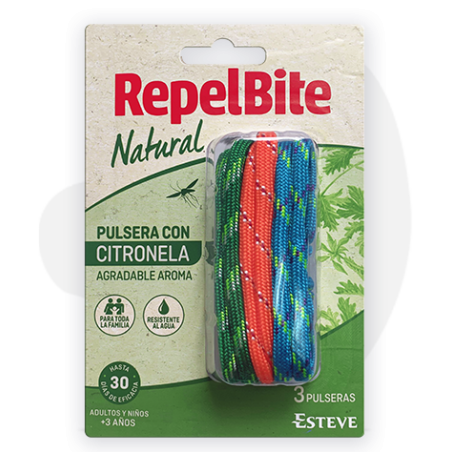 RepelBite Natural Pulsera cuerda 3 uds.