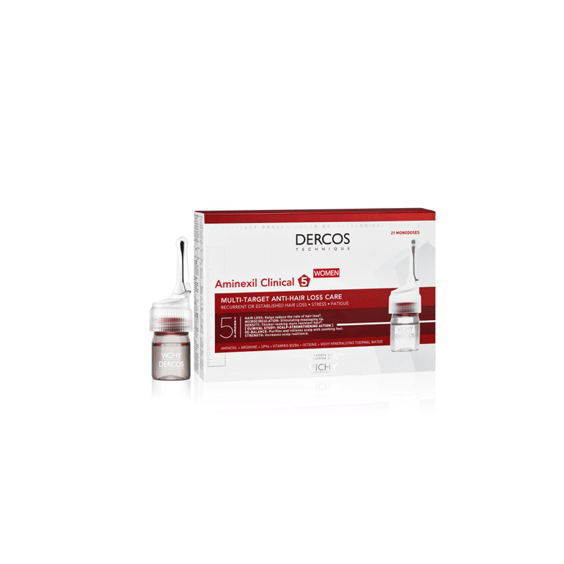 DERCOS AMINEXIL CLINICAL 5 MUJER 6 ML 21 MONODOSIS