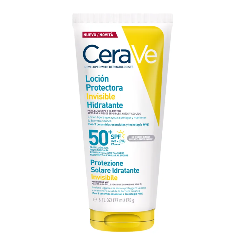 CERAVE Loción Fotoprotectora Invisible Hidratante SPF50+ 177 ml