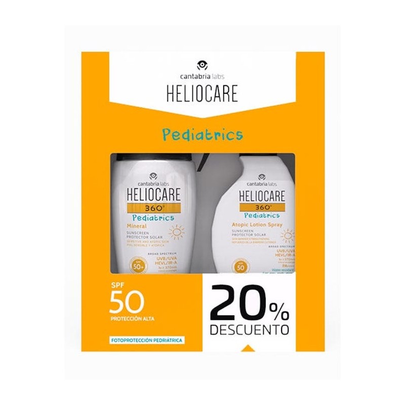 Heliocare PACK 360 Pediatrics Mineral 50ml + Pediatrics Atopic locion spray  250 ml