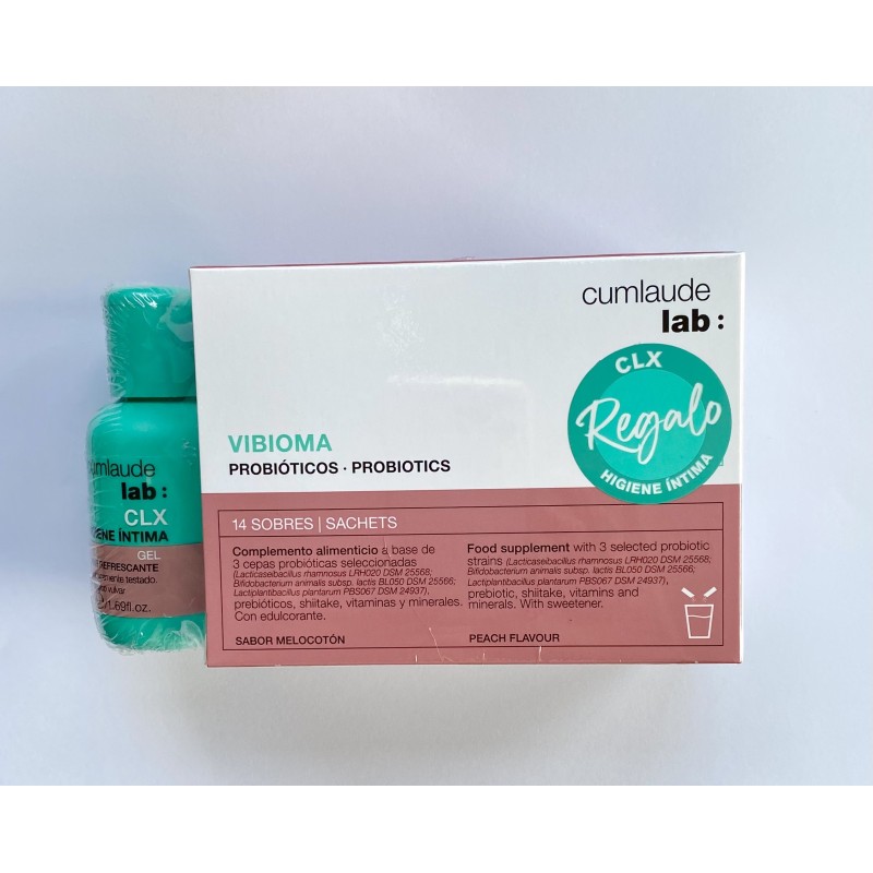 CUMLAUDE Vibioma 14 sobres con gel higiene íntima de regalo